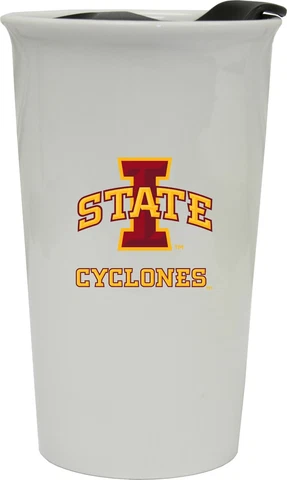 Iowa State Cyclones Double Walled Ceramic Tumbler Set-NCAA Travel Mug 2pk Cover