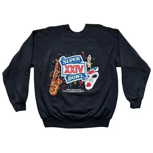 Super Bowl XXIV New Orleans 1990 49ers Broncos NFL Crewneck Sweatshirt Womens XL - Picture 1 of 10