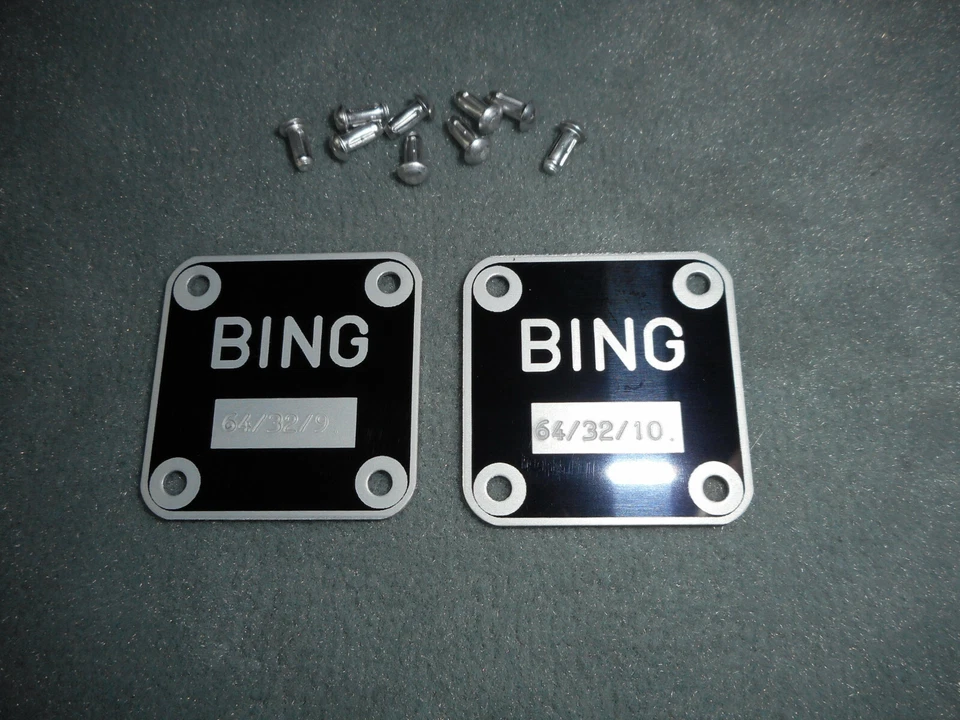 BMW BING Vergaser Typenschilder 64/32/9 + 32/10 - Bild 1 von 1