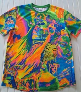 Mens Neon Multicolor  shortleeve Graphic T-Shirt Size Large - Bild 1 von 10