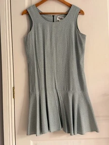 Pale blue straigh shape, flare hem, sleeveless dress, polka dot, Vintage,Medium - Picture 1 of 6