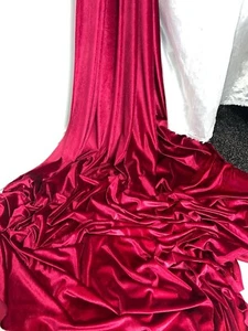 Tela de terciopelo de terciopelo tinto vino de 1 mtr.. 58"" de ancho (147 cm) vestido, tapicería. 0 - Imagen 1 de 4