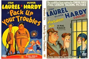 PARDON US PACK UP YOUR TROUBLES 1931 Laurel & Hardy 2-DVD set Remastered - Picture 1 of 1