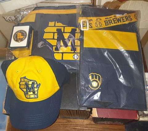 Milwaukee Brewers Tailgate Package SGA Giveaway Cooler Bag Tool Belt Hat Cards Cover