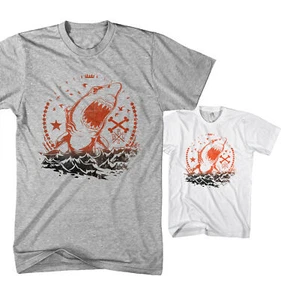 Herren T-Shirt Shark Wild Life Ocean Attack Jaws SS9720 - Picture 1 of 1