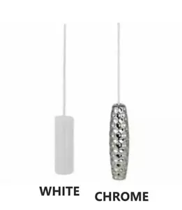 Dunelm Bathroom Light Pull Cord Glossy Finish for Bathroom White Chrome UK - Picture 1 of 3