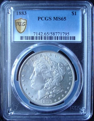 1883 Morgan Silver Dollar - PCGS MS 65 - Gold Shield - Image 1 of 4