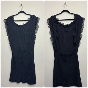 Diane Von Furstenberg Silk Dress Women’s 2 Open Back Ruffle Shirred Detail - Picture 1 of 6