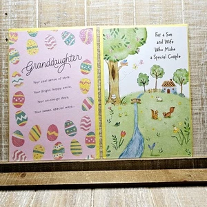 Amerikanische Grüße Osterkarte 6x8 2 Stück Posten Enkelin Sohn Frau Familie - Bild 1 von 14