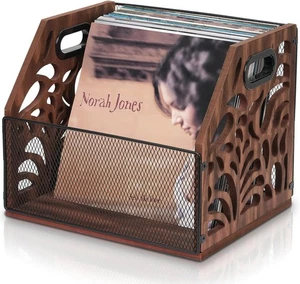 Schallplatten Aufbewahrung Schallplattenhalter, Holz Schallplatten Aufbewahrung Kiste Schallplatte - Bild 1 von 8