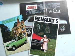 3 x VINTAGE 1970s RENAULT 5 SALES BROCHURES Probably from around 1978, - Picture 1 of 1