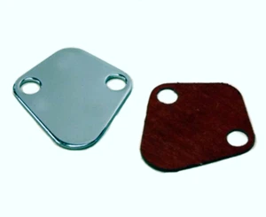 Fuel Pump Block Off Plate, Chrome, for Chevy BB & Small Block SBF - Picture 1 of 2