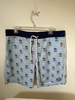Pantalones Cortos Life Is Good Para Hombres L Patrón Perro Bolsillo Trasero Azul Claro Foto 1 de 4