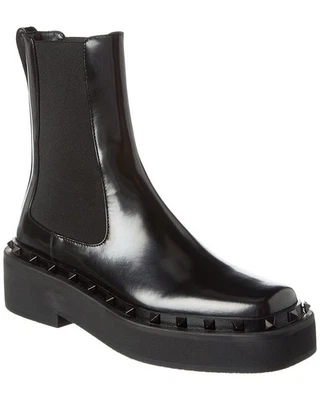 Bota Feminina Valentino M-Way Rockstud 50 Couro Preta 38,5 - Imagem 1 de 4