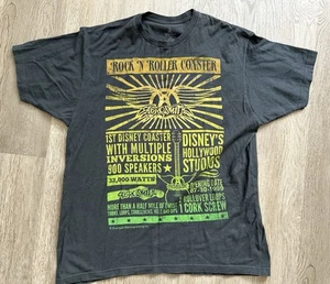 Disney Parks Aerosmith Rock N Roller Coaster T-Shirt - Size XL - Grey - Picture 1 of 5