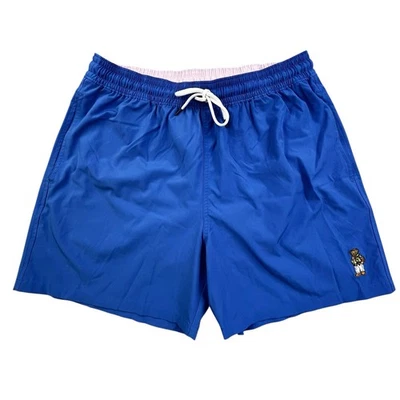 Bañador Polo Ralph Lauren Polo Bear XL azul forrado logotipo hawaiano bordado Foto 1 de 4