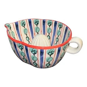 Anthropologie Citrus Juicer Ceramic Abstract Dot Pattern Kitchen Gift Boho - Bild 1 von 9
