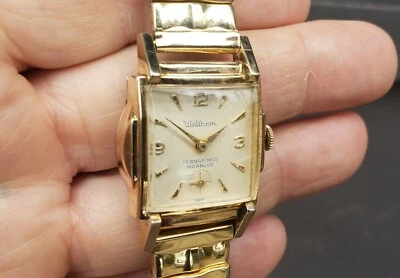 1950s Waltham Permaforce Mens Watch 10K Gold Filled Swiss Movement HANDSOME - Image 1 of 4