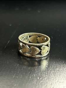  Sterling Silber Herz Ring Band Distressed Rustikal Vintage Gr. 7 Southwestern - Bild 1 von 8