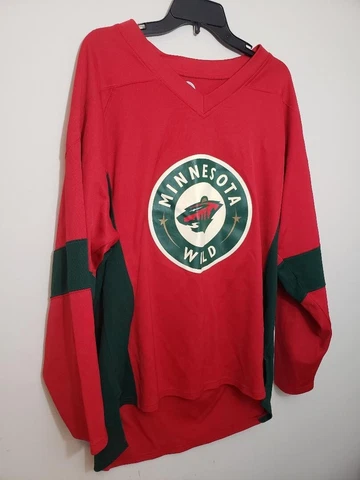 Vtg. NHL Minnesota Wild Hockey Jersey Marian Gaborik Reebok Red & Green Size L Cover