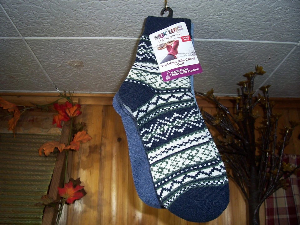 PACK DE 3 CALCETINES MINI CREW MUK LUKS DAMAS MUJERES AZUL TALLA 6-11 NUEVOS ELEGANTES ACOGEDORES Foto 1 de 1