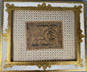 Framed Colonial-Style Patriotic Art – 1776 Design, Gold Frame - Picture 1 of 8