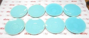 8 Vintage Franciscan Gladding McBean Turquoise Blue Saucers - Picture 1 of 7