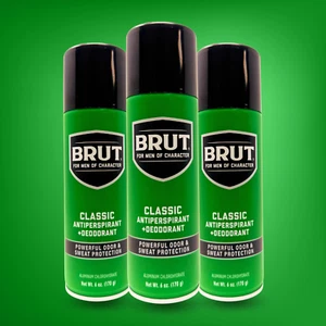 Brut Classic Aluminum-Free Deodorant Spray, 24 HR Odor Protection 6oz (Pack 3) - Picture 1 of 6