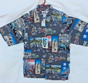 NUOVO REYN SPOONER MOLTO BELLO PATRIOTTICO CUSTOM MOTO DA COLLEZIONE RARO M - Foto 1 di 12