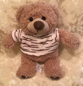 "Camisa Imagine Nation Teddy Bear de peluche marrón relleno tostado a rayas 11"" Imagination" - Imagen 1 de 5