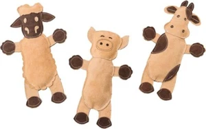 Ethical Dura Fused Leather Dog Toy Barnyard Animals Assorted 11" With Squeaker - Picture 1 of 9