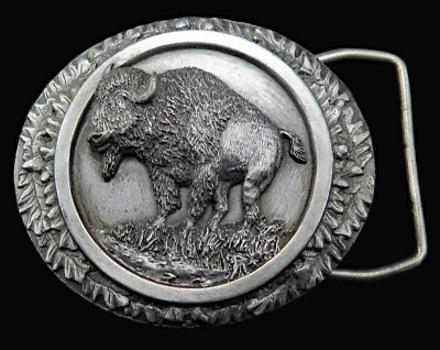 Buffalo Bison Bergamot Brass Works Vintage Belt Buckle - Image 1 of 4