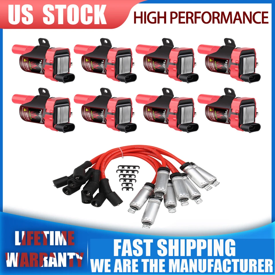 Paquete de 8 bobinas de encendido para Chevy Silverado 1500 2500 GMC Sierra 1999-2005 2006 2007 Foto 1 de 4