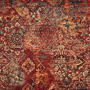 Tapestry Fabric - Classic Red Baroque Design Luxury Weight Upholstery Material - Picture 1 of 4