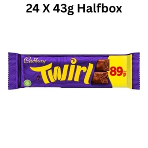 Cadbury Twirl Chocolate Bar 24 X 43g/Half Case/Party Pack/Deal/Daily Dessert - Picture 1 of 2