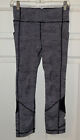 Lululemon Pace Rival Crop Leggings With Pocket Black And White Pattern Size 4