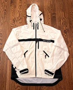 Vintage Polo Sport Jacket Ralph Lauren Large Hooded Spellout White Black - Picture 1 of 5