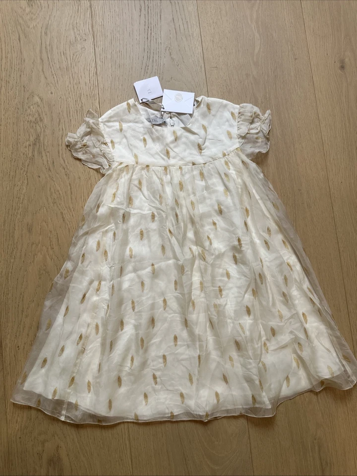 Nuevo con etiquetas Vestido de Seda CHRISTIAN DIOR 100% Auténtico para Niñas - Talla 8 Años - Blanco Foto 1 de 4