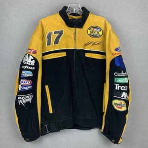 Vintage Wilsons Leather Matt Kenseth #17 Dewalt Nascar Jacket Suede Mens Large - Picture 1 of 21
