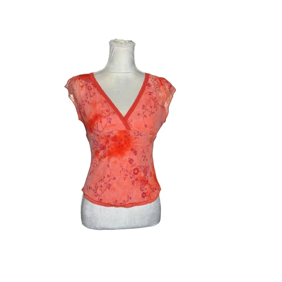 Blusa Babydoll Transparente Floral Y2K Vintage Forever 21 Romántica Cottagecore S Foto 1 de 4