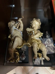 2 ANGELI CM 13 Legno Made In italy, VAL GARDENA - FATTO A MANO - Foto 1 di 7