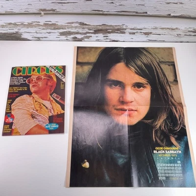Circus Magazine Dec 1973 Elton John, Black Sabbath Ozzy Osbourne Poster - Image 1 of 4