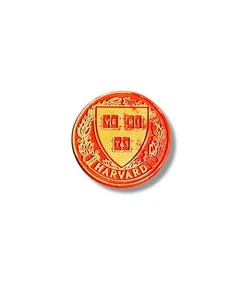 Vintage Harvard Collegiate round rubber refrigerator magnet  - Picture 1 of 2