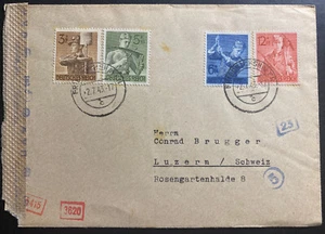 1943 Friedrichshafen Germany Censored cover To Lucern Switzerland #B237-40 - Picture 1 of 2