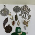 Lot Of Vintage Fashion Assorted Costume Brooch Pin/ Pendant Lot- 14 Pcs