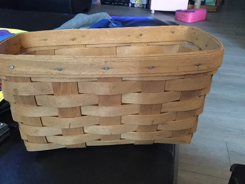 Vintage Signed Handwoven 1988 Longaberger Key Wall Hanging Basket 9.5 X 5 X 5 Cover