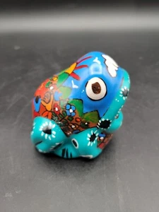 Mexican Talavera Folk Art Handpainted Ceramic Mini Frog Open Mouth - Picture 1 of 5
