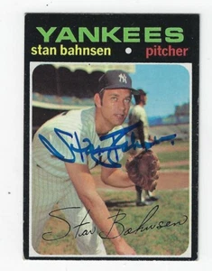 Autographed 1971 Topps STAN BAHNSEN New York Yankees Card #184 -w/COA - Picture 1 of 1