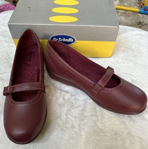 Dr Scholls Shoes Size 8 Womens Strap Burgundy Double Air Pillo Insoles W/Box - Picture 1 of 10