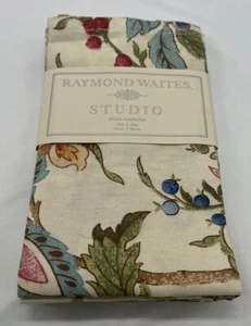 JUEGO DE 4 SERVILLETAS RAYMOND WAITES 100% ALGODÓN FLORALES NUEVAS EN PAQUETE - Imagen 1 de 4